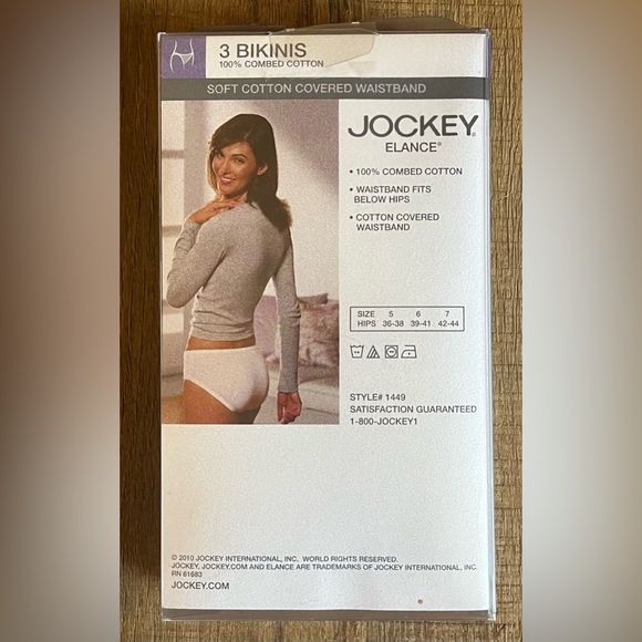 Jockey Bikini Panties. 3 pack. New with tags. Cotton. Women’s size 7: - Picture 2 of 6
